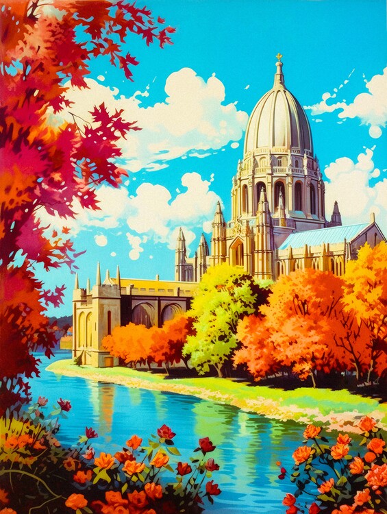 Poster Oxford - Vintage Travel Poster