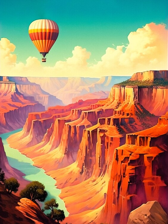 Poster Grand Canyon - Vintage Travel Poster
