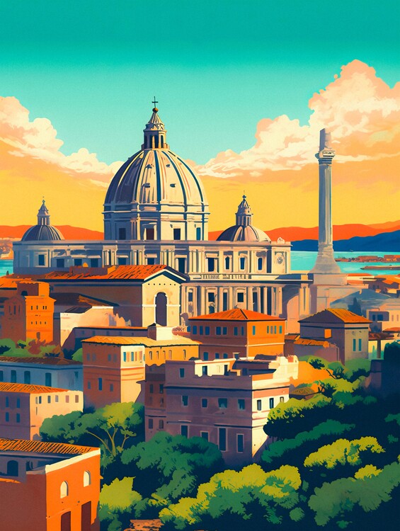 Poster Rome - Vintage Travel Poster