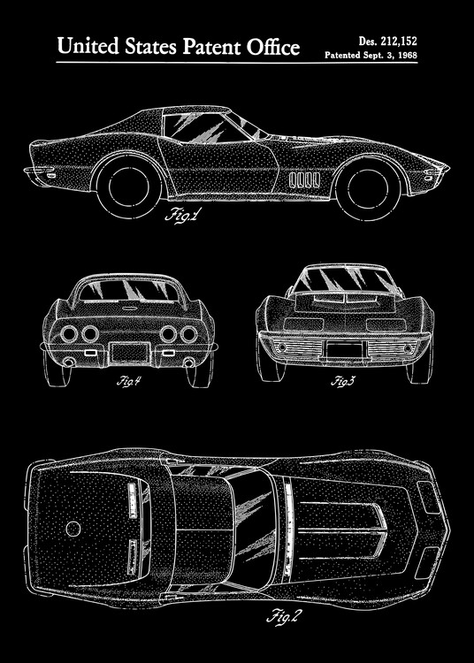 Poster 1968 Corvette Stingray Patent
