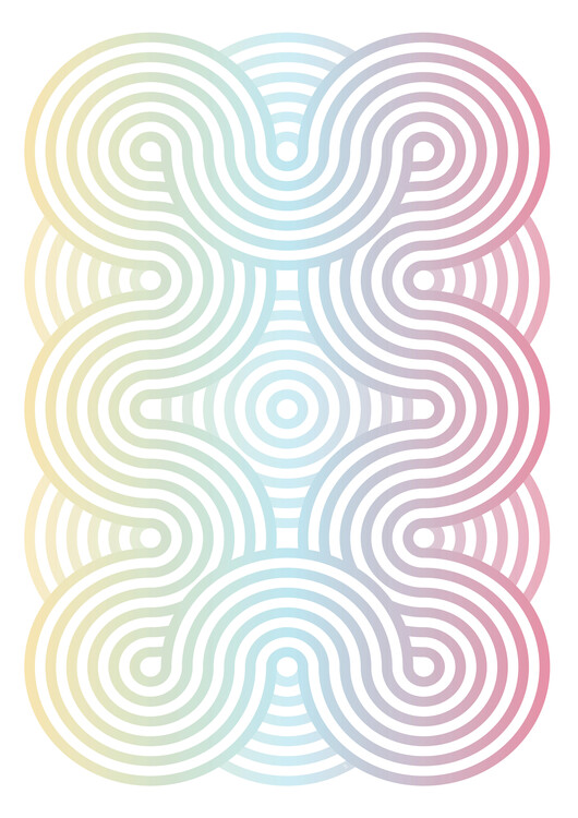 Poster Retro Rainbow Maze
