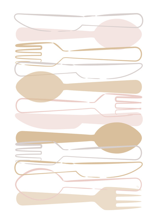 Poster Pink Cutlery