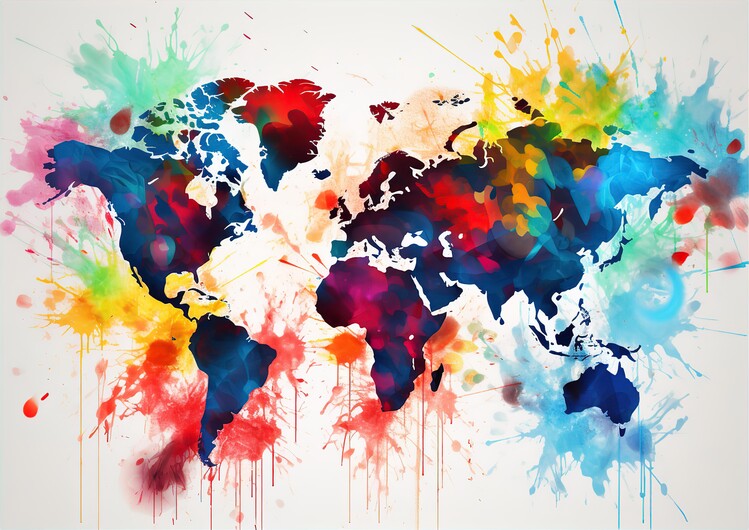 Poster World Map Colorful