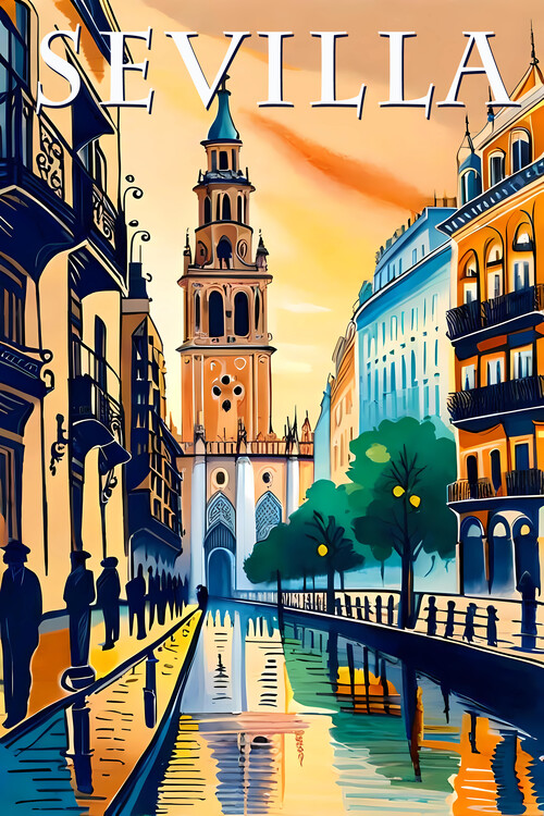 Poster SEVILLA - City of Seville / Spain : Colored Passion