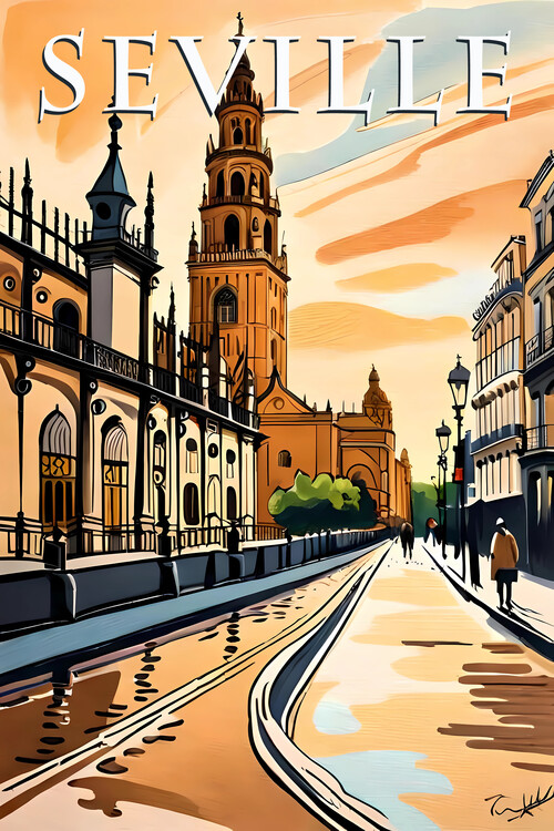 Plakat SEVILLE - City of Seville / Spain : A Journey Through Time