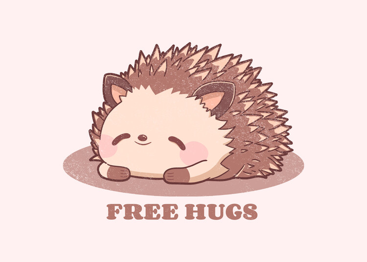 Poster Free hugs hedgehog