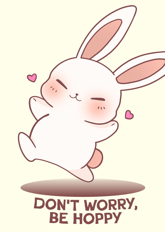 Плакат Be hoppy rabbit