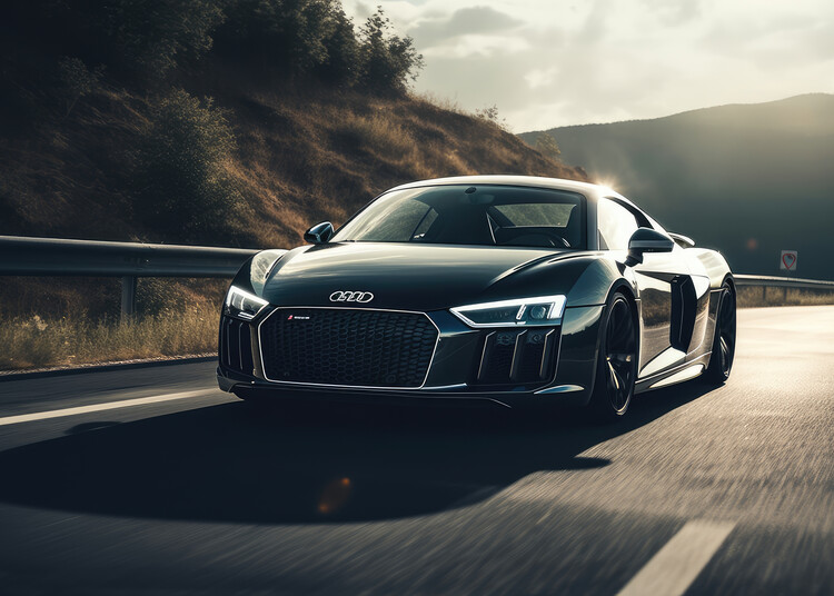 Canvas Print Fast black car