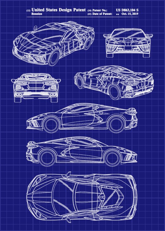 Poster Chevy Corvette C8 Patent