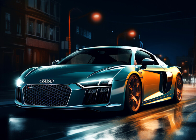 Poster Sportcar at night