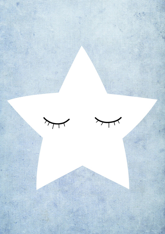 Poster Vintage Star in blue