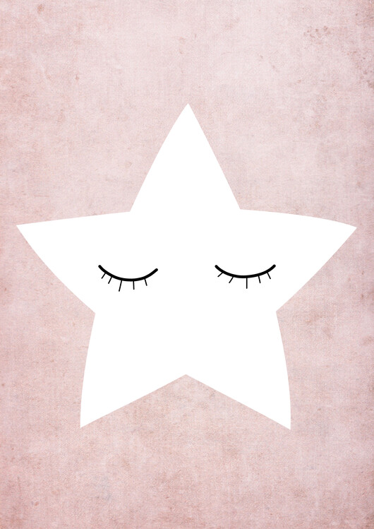 Poster Vintage Star in pink