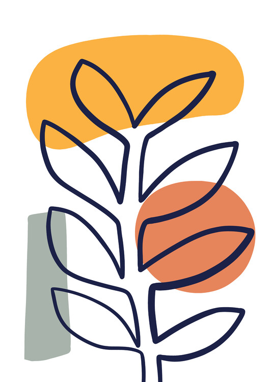 Poster Sprout 1 leaf retro