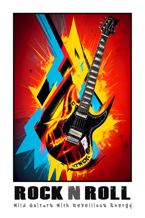 Poster ROCK N ROLL | Wild Guitars with Rebellious Energy