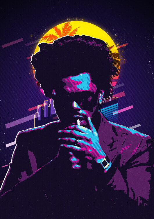 Poster The Weeknd rapper america retro