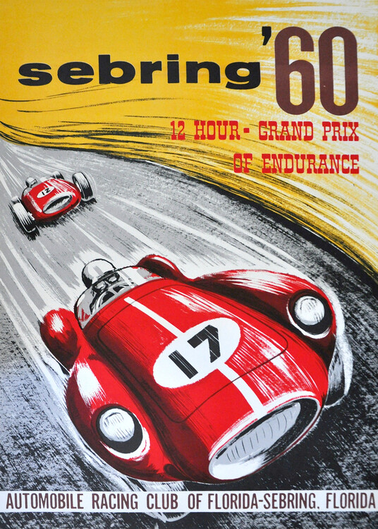 Canvas Print Sebring 60 Grand Prix Vintage Motor Racing Art