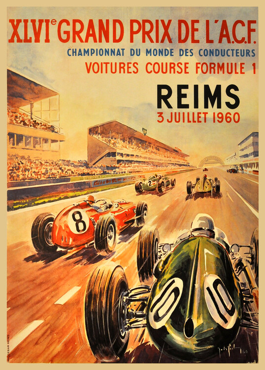Poster Reims Grand Prix de l’ACF – Grand Prix d’Europe – Reims 1960