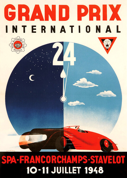 Affiche Vintage Grand Prix Rouen Les Essarts 1959 – Poster Voiture Course – Tirage Contemporain