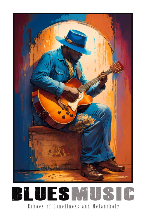 Poster BLUES MUSIC | ' Echoes of Loneliness and Melancholy '