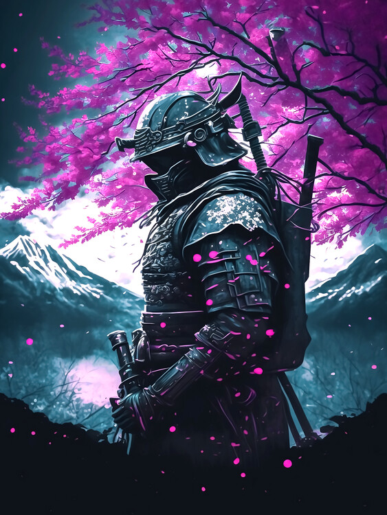 Poster Japanese Samurai (Cherry blossom) / Samurai Poster