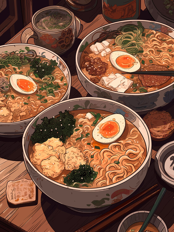 Poster Japanese Anime ramen