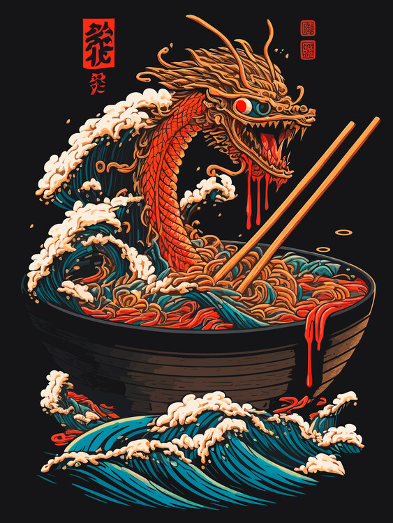 Poster Dragon Japanese ramen