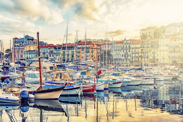 Poster Harbor In Cannes