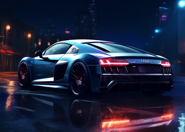 Canvas Print Car back at night