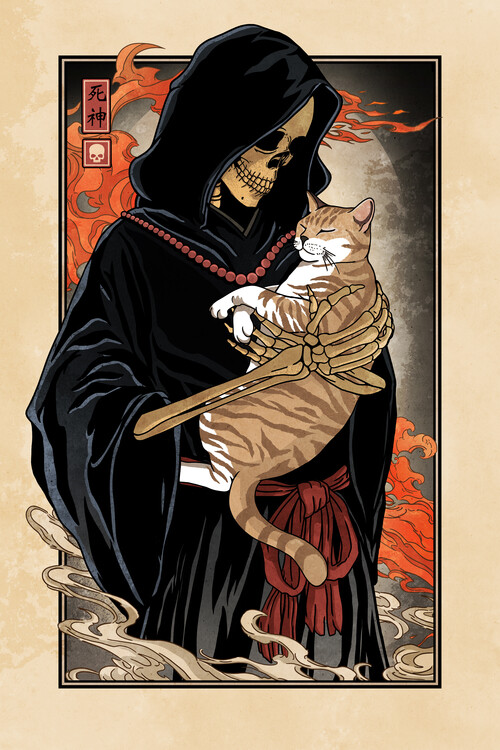 Плакат Death's Familiar cat