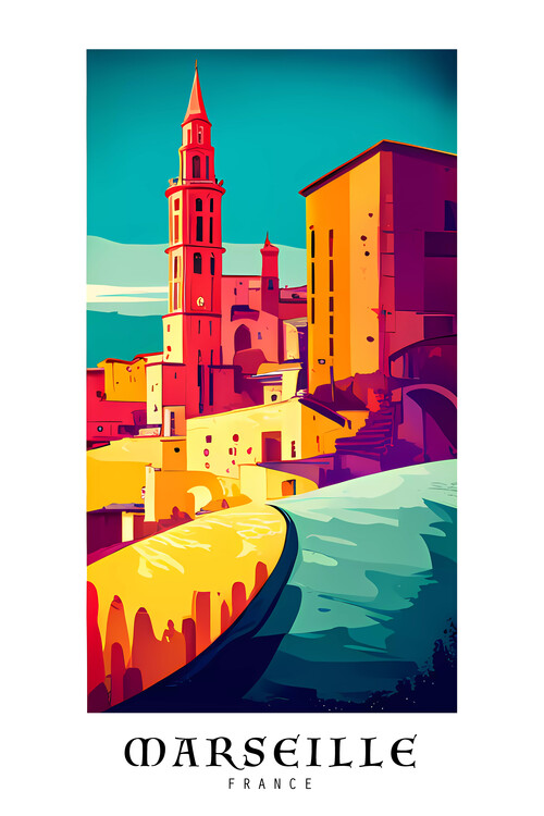 Poster MARSEILLE /France : Exploring Marseille's Vibrant Hues