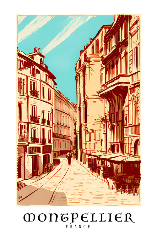 Poster MONTPELLIER /France: The Architectural Jewel of Occitanie