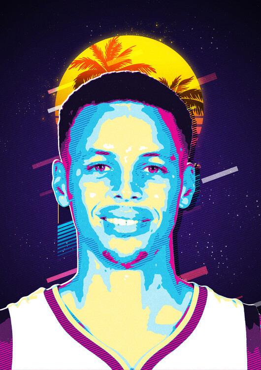 Poster Stephen Curry retro80s