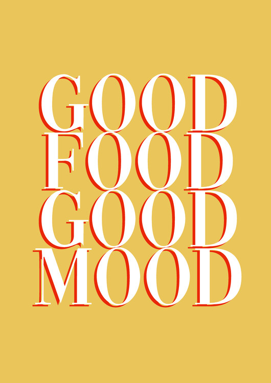 Poster Good food - yellow