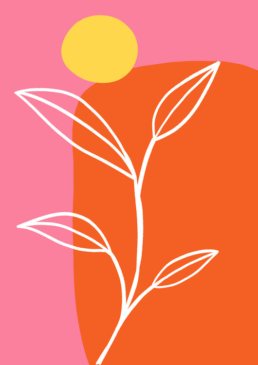 Poster July leaf retro