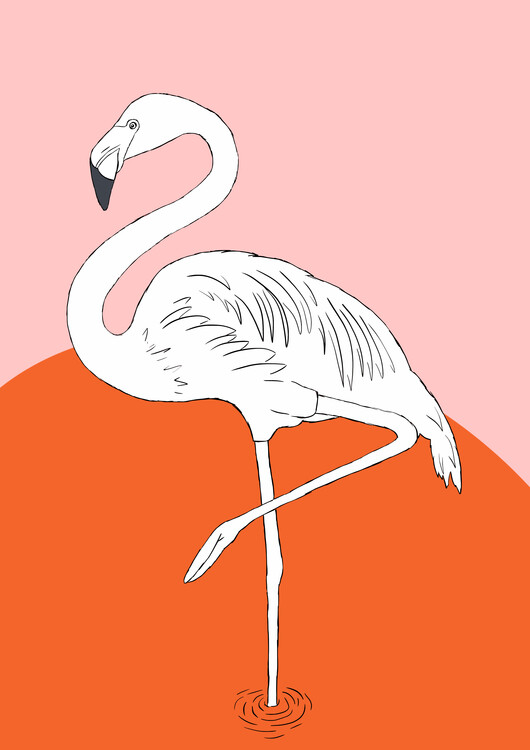 Poster Retro Flamingo