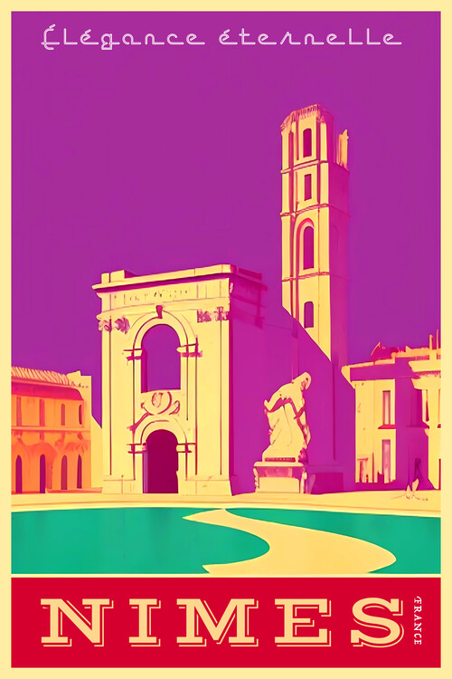 Poster NIMES | France: Eternal Elegance: RetroVintage Travel Poster