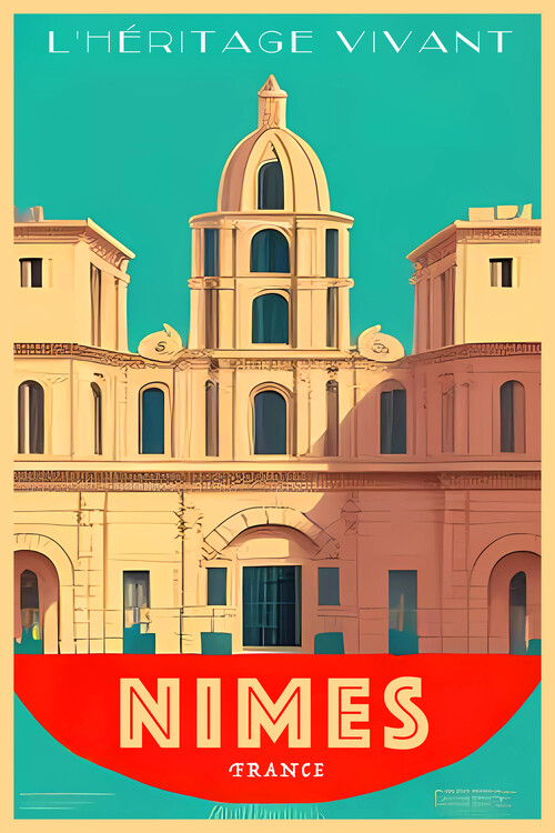 Poster NIMES | France: The Living Legacy: Vintage Travel Poster