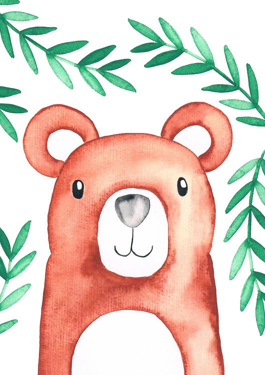 Poster Watercolor bear