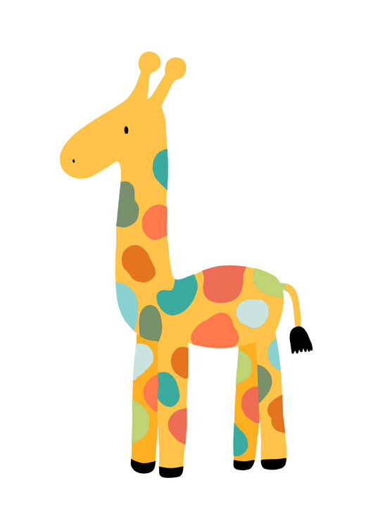 Poster Rainbow giraffe