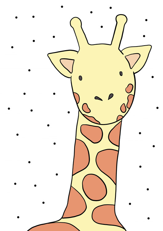 Poster Giraffe and dots