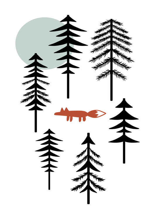 Poster Fox and forest