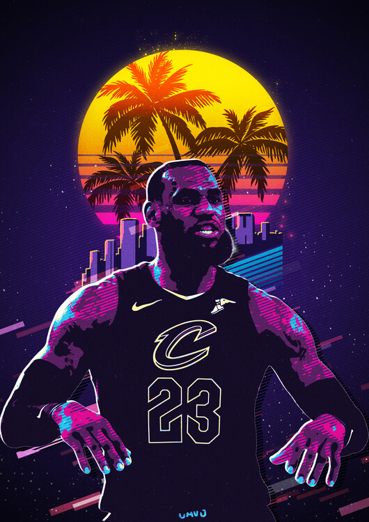 Canvas Print LeBron James retro80