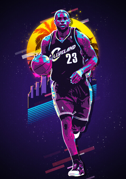 Poster LeBron James retro80