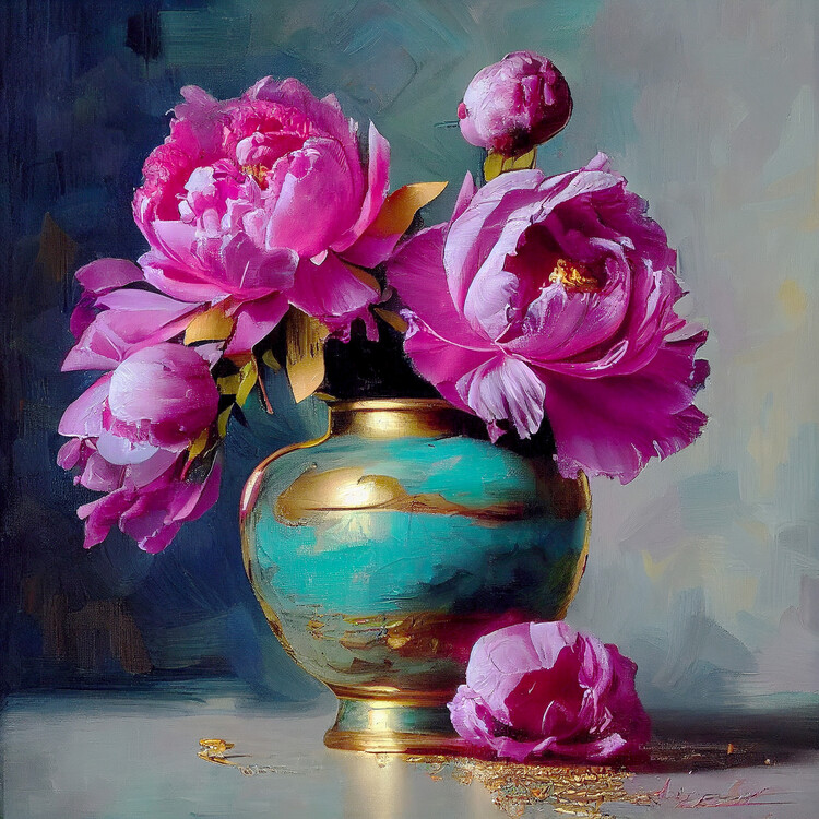 Poster Beautiful Full Color roses painting, flower art prints