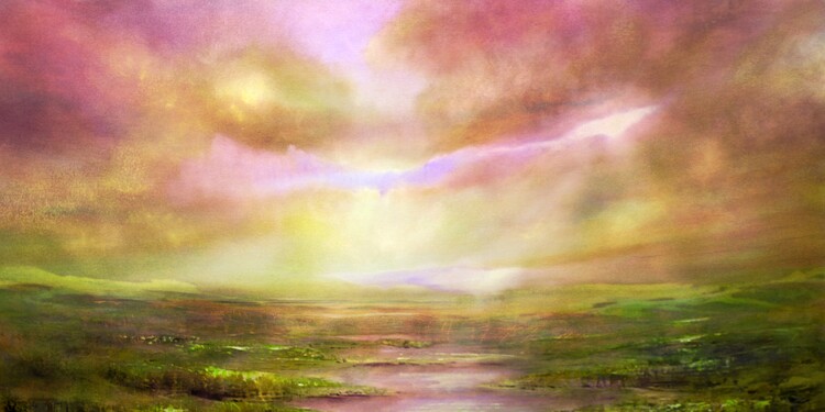 Poster Expectation - the sun and a green valley