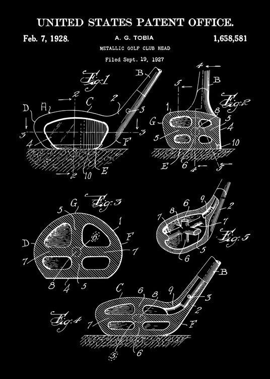Poster 1927 METALLIC GOLF-CLUB HEAD patent