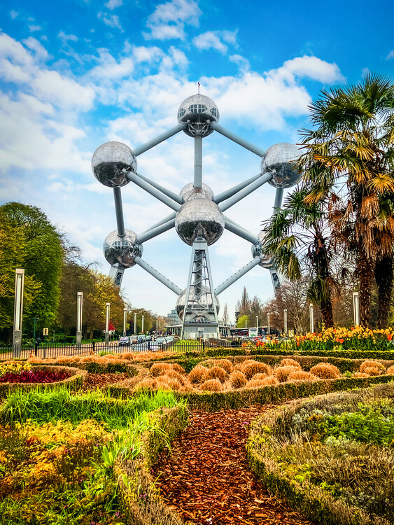 Poster Atomium Belgicko Brusel