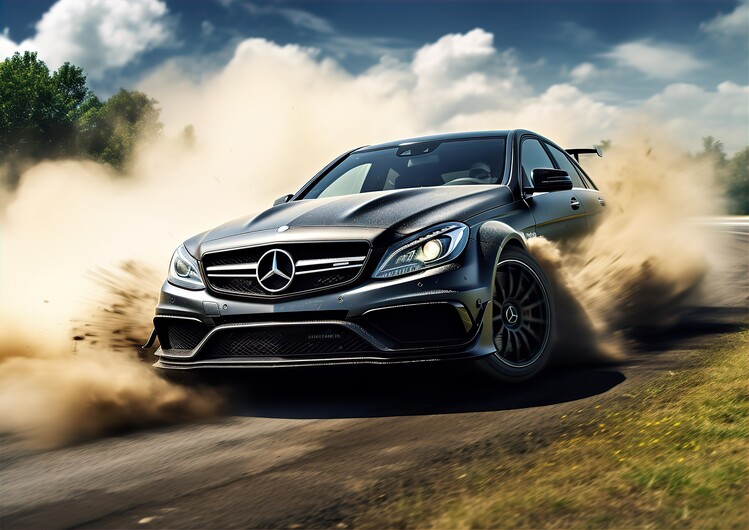 Poster C63 Car Drifting