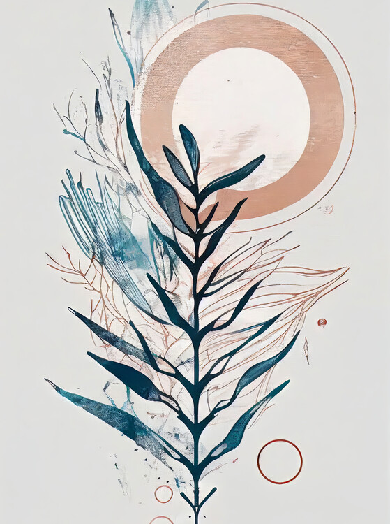 Poster Boho Beach minimalist floral and coastal wall art painting