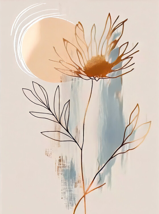 Poster Boho Beach minimalist floral and coastal wall art painting